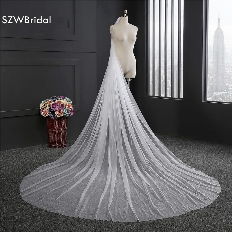 New Arrival 3 Meter Bridal veil Tulle sluier wedding accessories Wedding veil edding veil Veu de noiva longo White Ivory