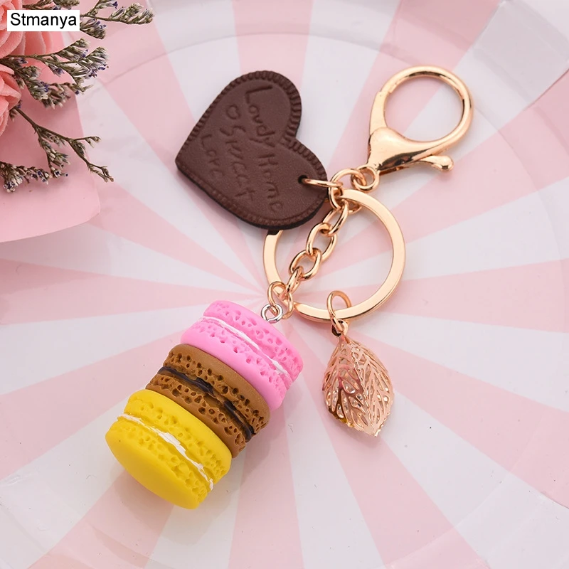 Fashion Cake Keychain with Eiffel Tower Charm