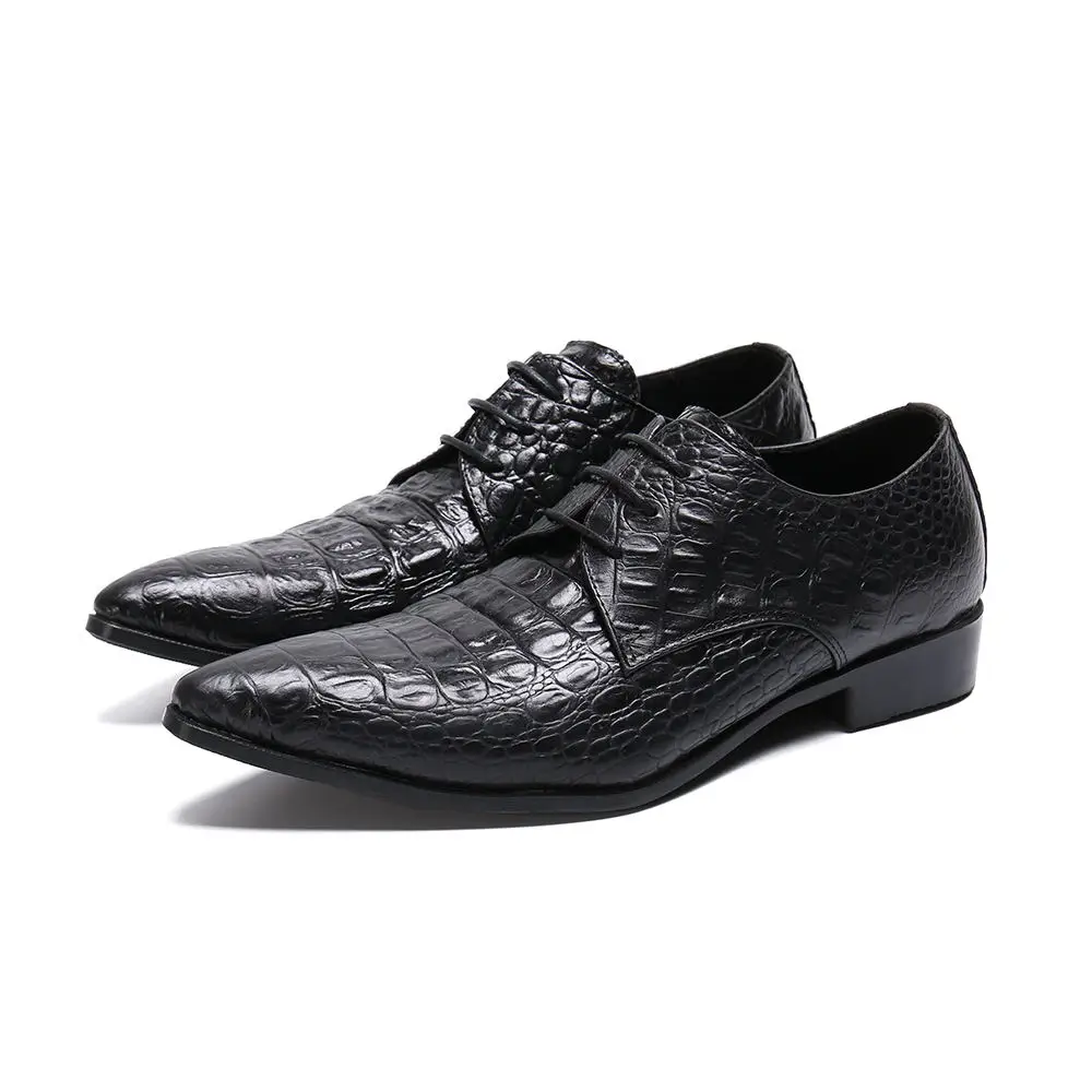 

New fashion black genuine leather crocodile mens pointed toe dress shoes formal wedding shoes spiked loafers plus size47 italian