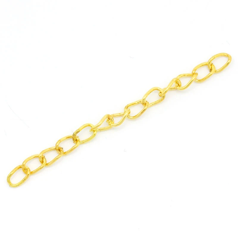 DoreenBeads 100 PCs Gold Color Extended&Extension Jewelry Chains/Tail Extender Chains for DIY Necklace Jewelry Making 50x3mm