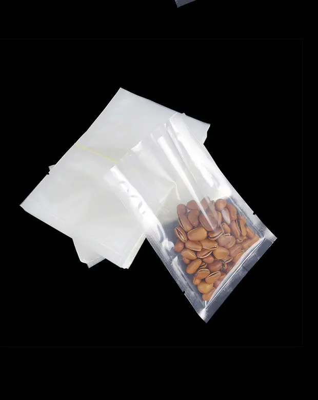 200pcs Open Top Transparent Bag Plastic Food Meat Fish Fruit Self-Sealing Clear Plastic Snack Fresh Keeping Storage Pouches