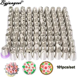 101PCS/lot Valentine's Day Russian Tulip Cream Icing Piping Nozzle Pastry Cake Decorating Dessert Baking Tools CS042