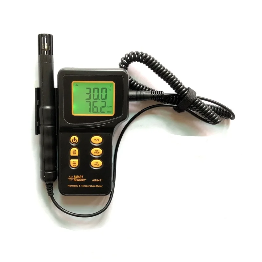 Humidity Temperature Meter Digital Hygrometer Thermometer Tester AR847 Range -10~50C,20C~1000C(K-TYPE), 5%~98%RH