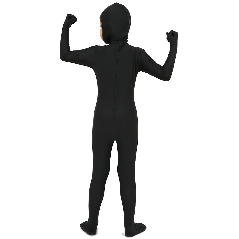 Kinder offenes Gesicht Zentai Bodysuit Spande Zentai Dance wear Rücken Reiß verschluss Kinder Fitness Anzug Halloween Kostüme