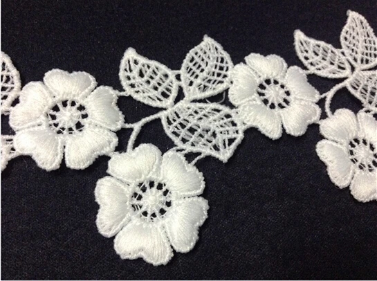 5.3cm exquisite milk fibre embroidery lace trim,XERY-DC0519C