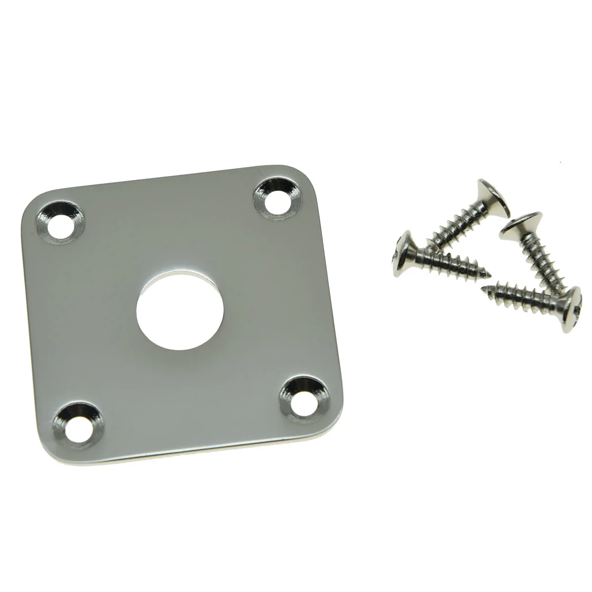 Dopro Nickel Flat Base Flat Bottom Metal Guitar Jack Plate Square Jackplate Fits Les Paul