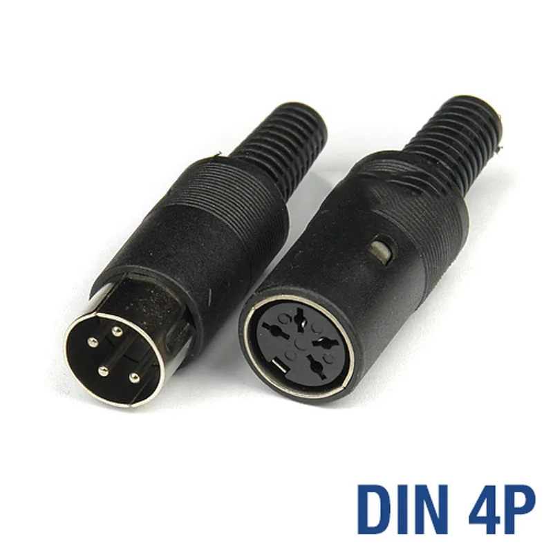 GuSuo 4PCS DIN 3P - 8P Male Female MIDI Data Audio Cable Adapter Plug 3 4 5 PIN 6 7 8 Pole DIN Solder Connector 2M+2F