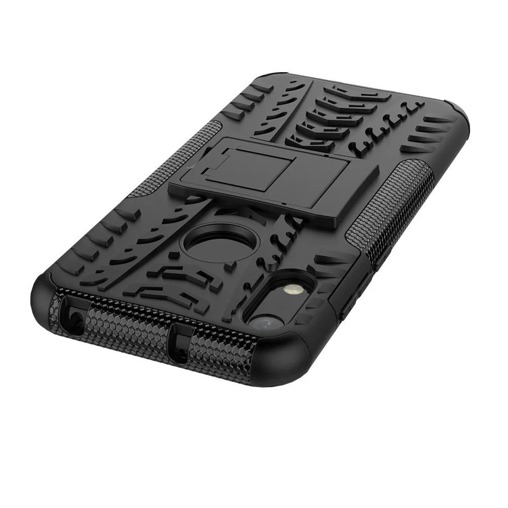 For Huawei Honor 8A / Y6 Pro 2019/ Y7 Pro 2019 Case Dual Layer Tire Pattern Shockproof Armor Case With Kickstand Cover