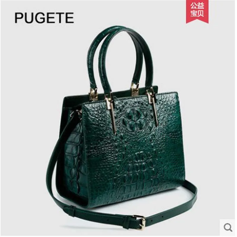 pugete  The new 2022 Thailand import  Crocodile leather lady's bag fashionable female bag leather women bag