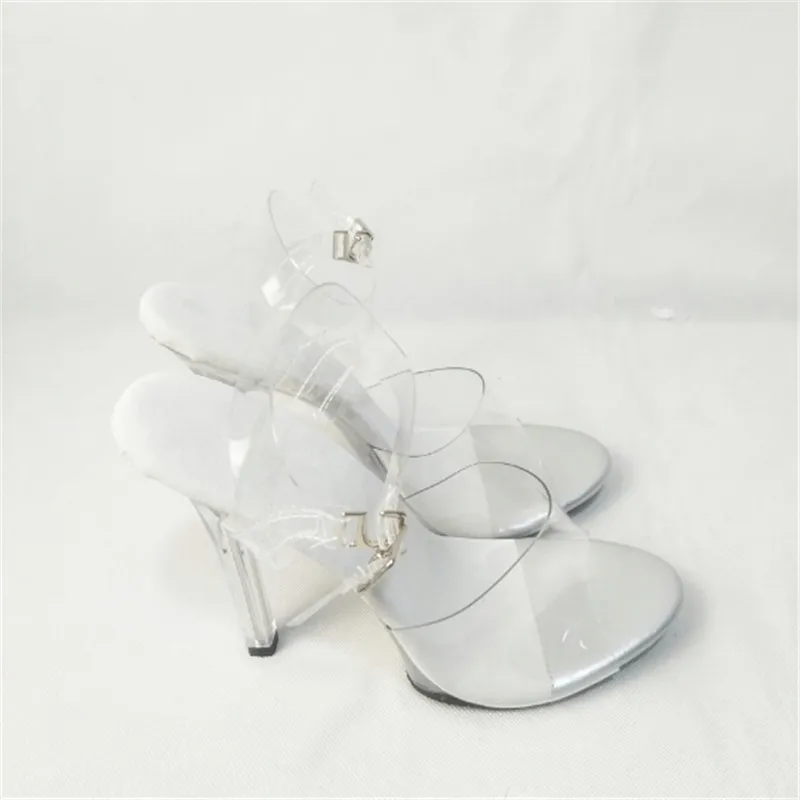 New fashion transparent shoes, high heels for the summer modeling stage, 12 cm high party sandals