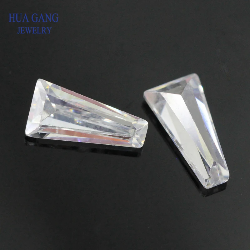 50PCS White CZ Stone Ladder Shape Brilliant Cut Synthetic Gems Cubic Zirconia For Jewelry Size 1.5x1.25x1~8x4x2mm