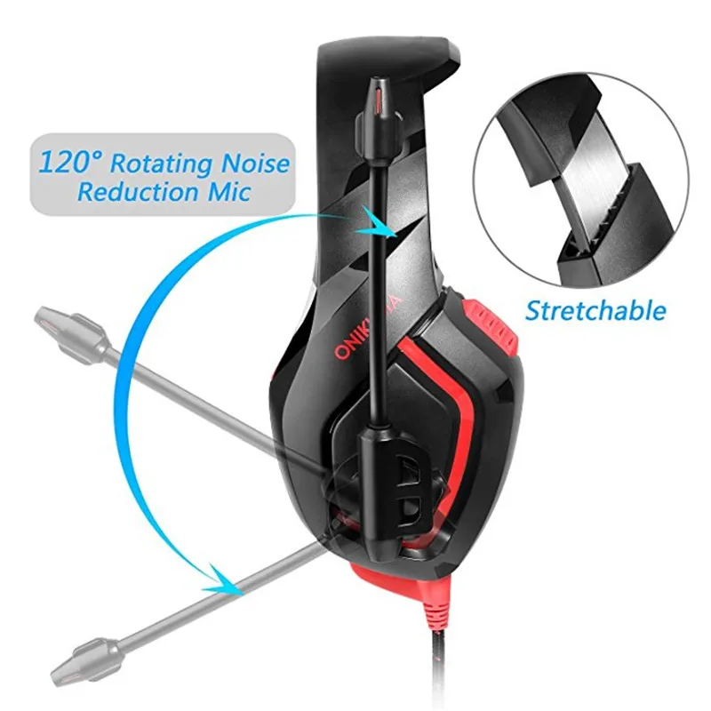 ONIKUMA Stereo Gaming Headset Game Headphones PS4 PC Xbox One Noise Cancelling Earphones with Mic for Computer Laptop Phone