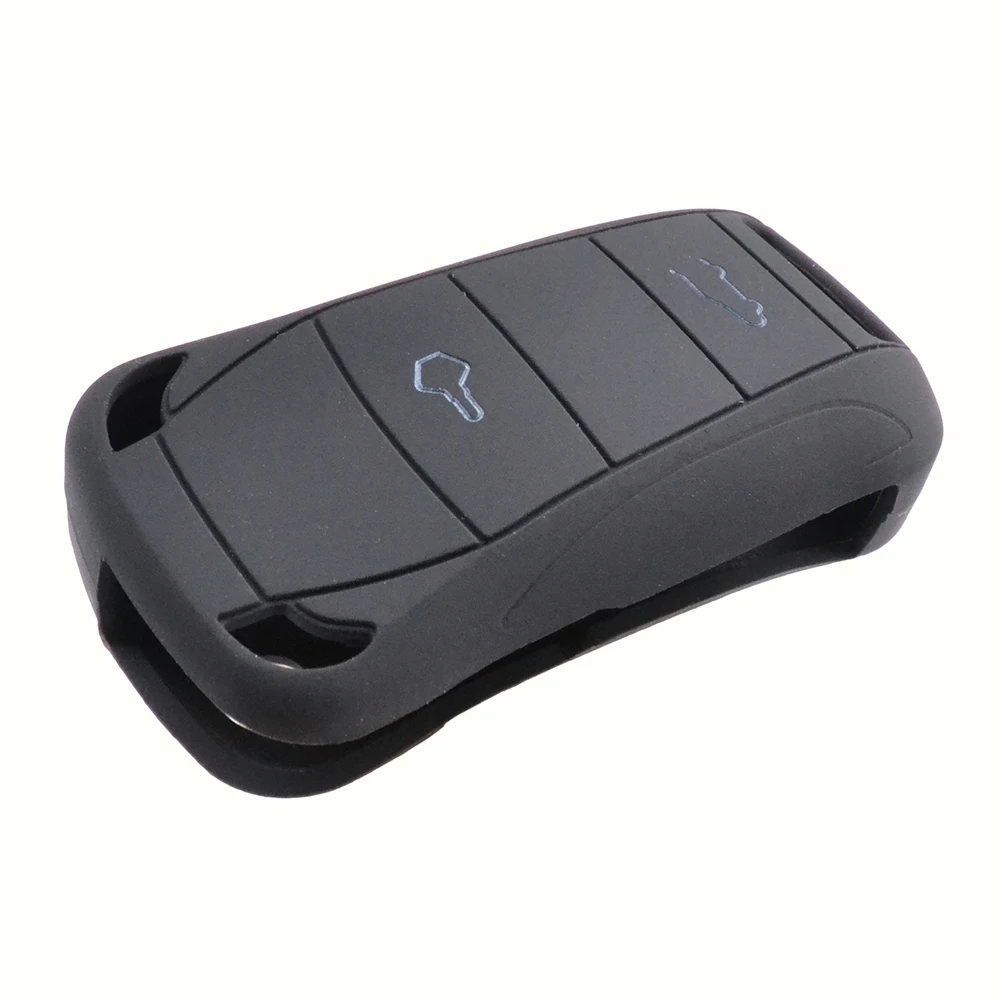 Silicone Car Key Case For Porsche Cayenne 2002 - 2008 Cover Keyless Remote Fob Shell Jacket Sleeve Protector