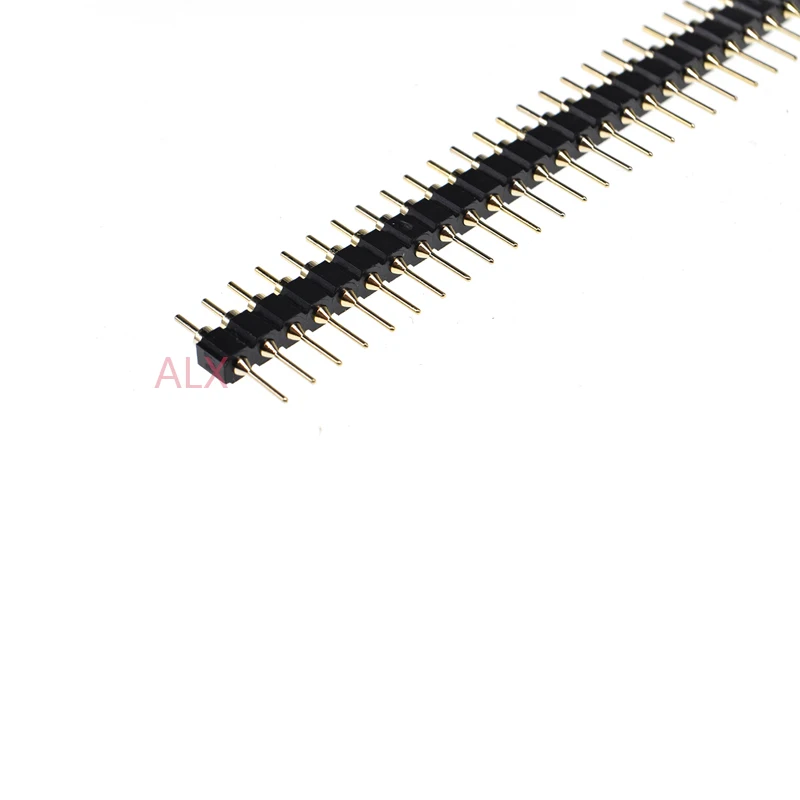 5PCS 1X40 PIN Single Row ROUND MALE PIN Header connector Strip 2.54MM PITCH 1X40pin 1*40 40P 40PIN black FOR PCB BOARD