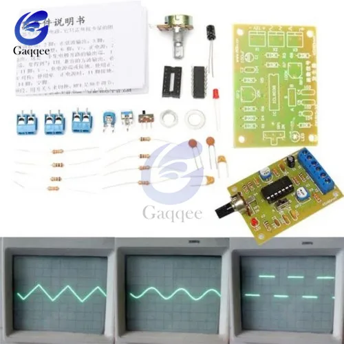 ICL8038 Monolithic Function Signal Generator Module DIY Kit Sine Square Triangle 50-5KHz 12V DC