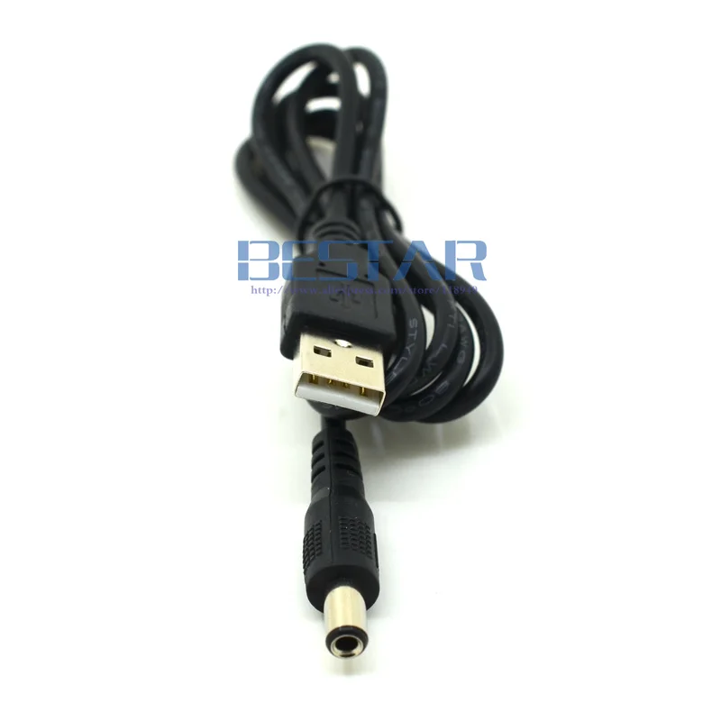 USB 2.0 Ke DC 5.5*2.5 Mm Siku Tabung 5 Volt Siku Kanan 5.5X2.5 Mm 5.5/2.5 5.5X2.5 Barel Jack Kabel Pengisi Daya 1M 3 Kaki