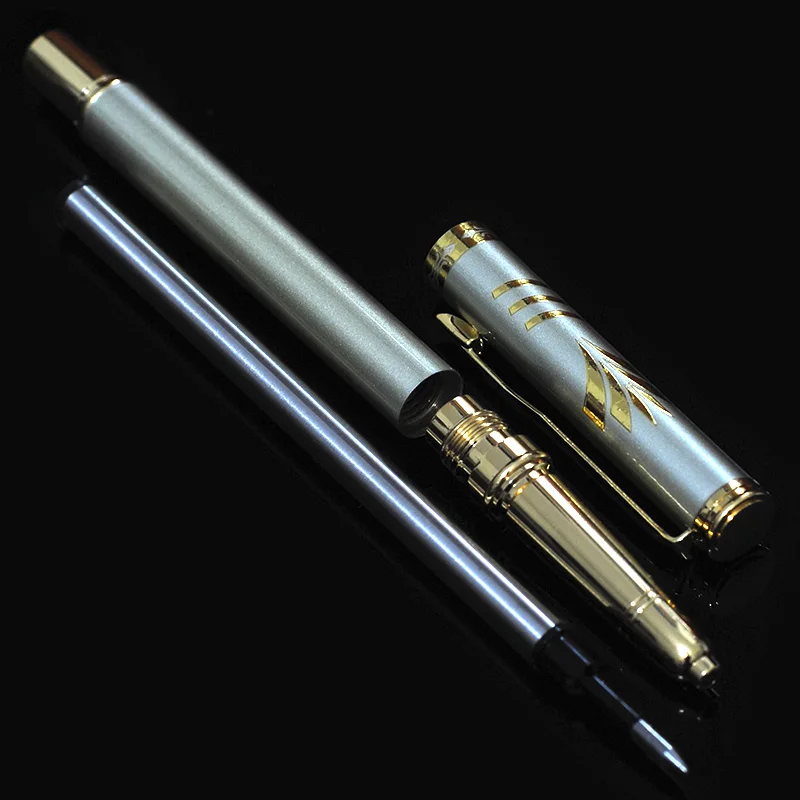 VITNAT Brand Luxury 0.5mm Gold Stainless Steel Metal Ballpoint Pen Office School Supplies Black Ink