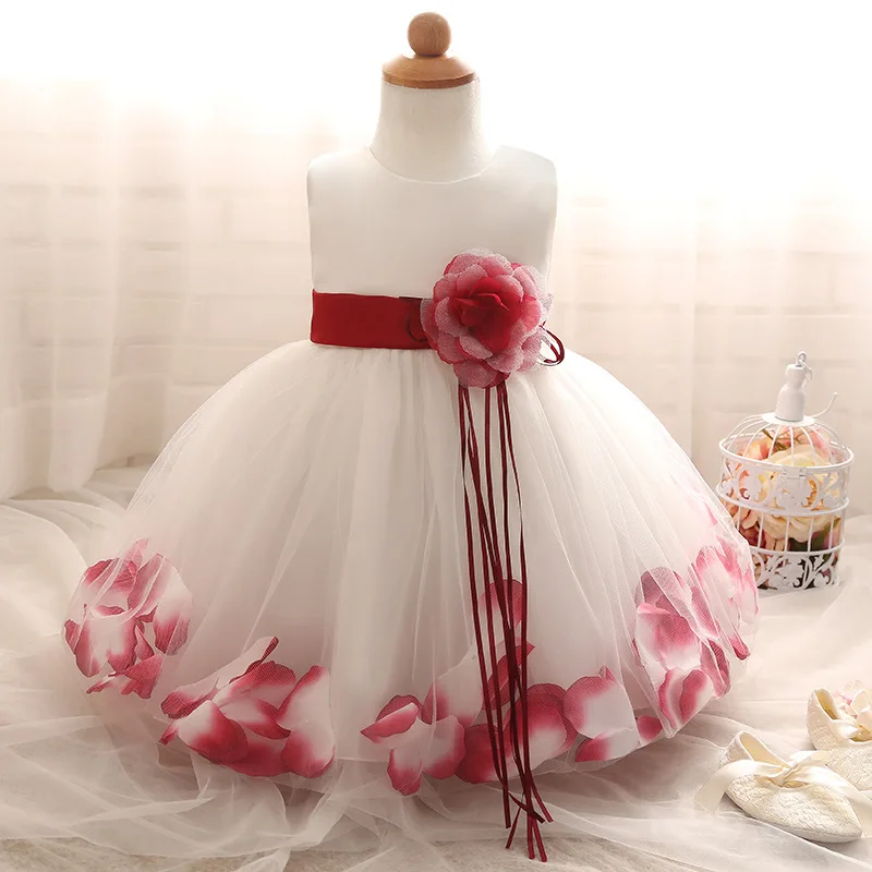 Fashion New 2017 Korean Baby Girls Flower Petal Tutu Dress Girl\'s Summer Party Princess Birthday Dress for Baby Infant