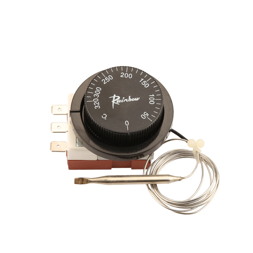 50-320 Celsius Rainbow Capillary Thermostat - 3-Pin High Temperature Control Switch for Electric Water Heater TS-320SR