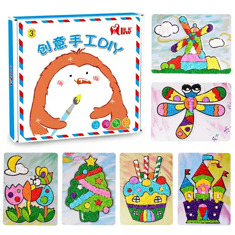 Kindergarten Children Handmade Material Package DIY Creative Paper Plate Rubbing Paper Painting and Paper Drawing Baby Toys A056