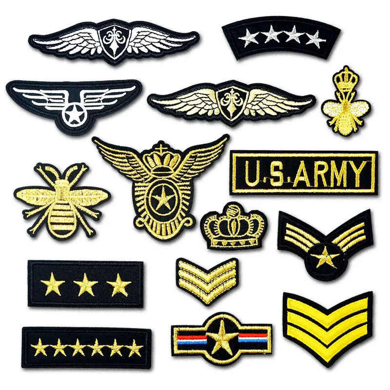 Army U.S.ARMY Wing Iron On Patches Sewing Embroidered Applique for Jacket Clothes Stickers Badge DIY Apparel Accessories