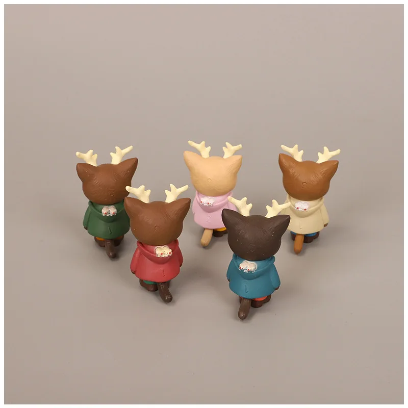 1pc Cute Deer Animal Figurine Model Home Decor Miniature Craft Ornament Garden Fairy Decoration Glass DIY Accessories