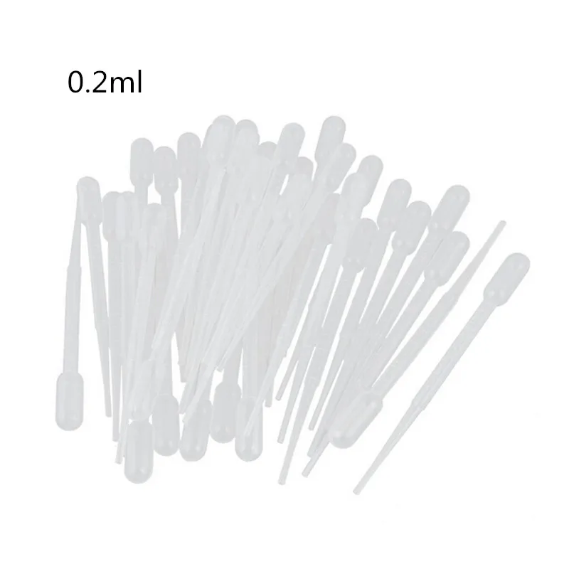 100PCS Practical 0.2 0.5 1 2 3 4ml Transparent Pipettes Disposable safe Plastic Eye Dropper Transfer Graduated Pipettes