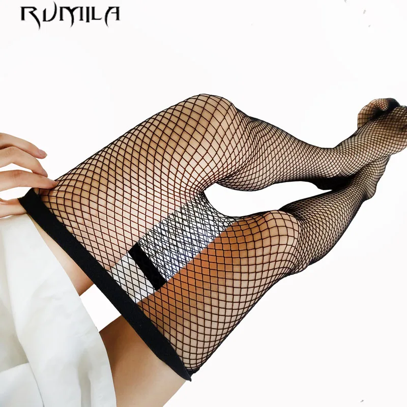 Schwarz mittel gitter sexy frauen hohe taille strumpf fisch netz club strumpfhose höschen strick netz strumpfhosen hose mesh dessous tt016