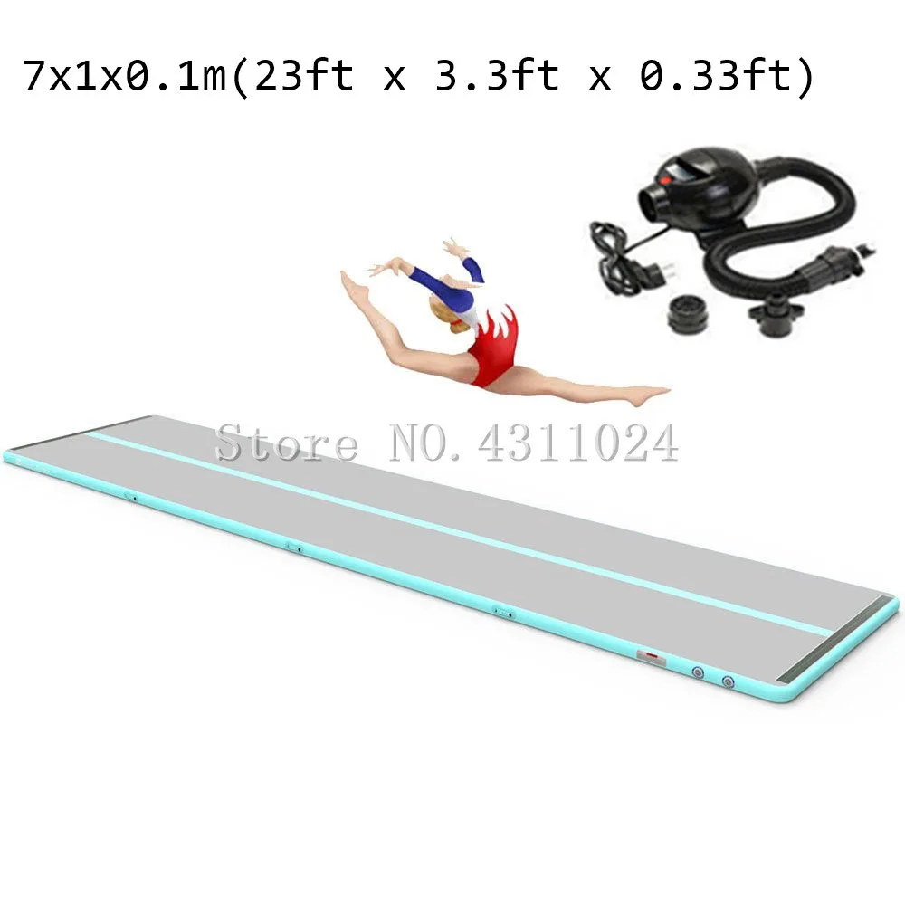 

Free Shipping 7*1*0.1m/23ft Inflatable Gymnastics Tumbling Training Mats Air Track with Electric Air Pump for Acrobatics Home Us