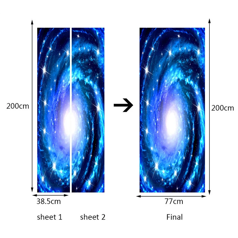 Modern Simple 3D Art Galaxy Starry Sky Photo Wallpaper Living Room Bedroom Door Sticker Self-adhesive Wallpaper Mural De Parede