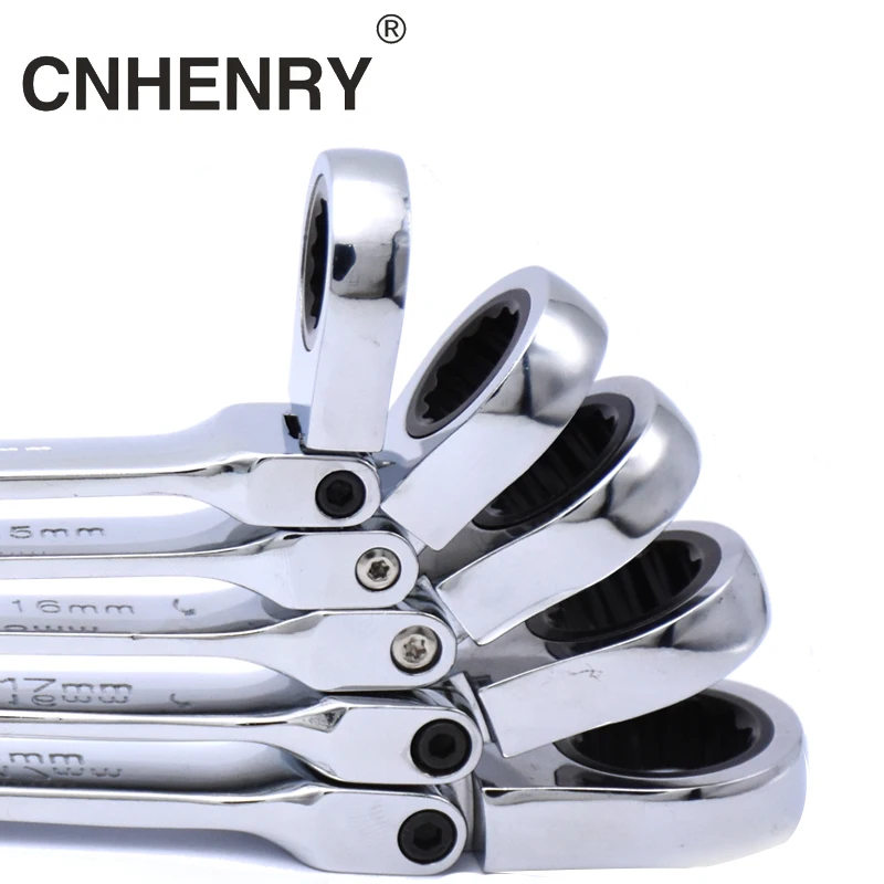 10mm Flexible Head Ratchet Wrench Key Ratchet Spanner Chromed Wrench Universal Key Hand Tools for Car Repair Tools