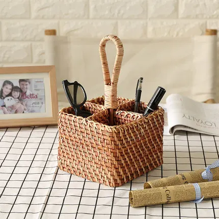 European Pastoral Home Desktop Remote Control Storage Basket Living Room Bedroom Cosmetics Decorative Storage Basket