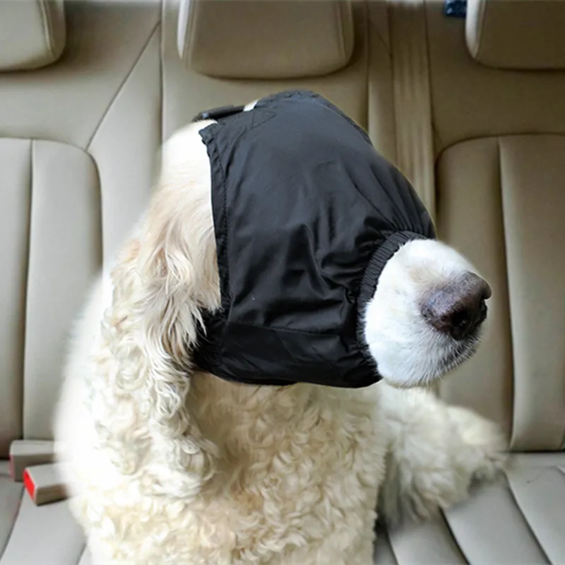 Hund Beruhigende Kappe Auge Maske Nylon Schattierung Pet Angst Maske Maulkorb Hund Augenbinde für Pflege Anti Auto Krankheit 23 JulyO2 – Detail 6