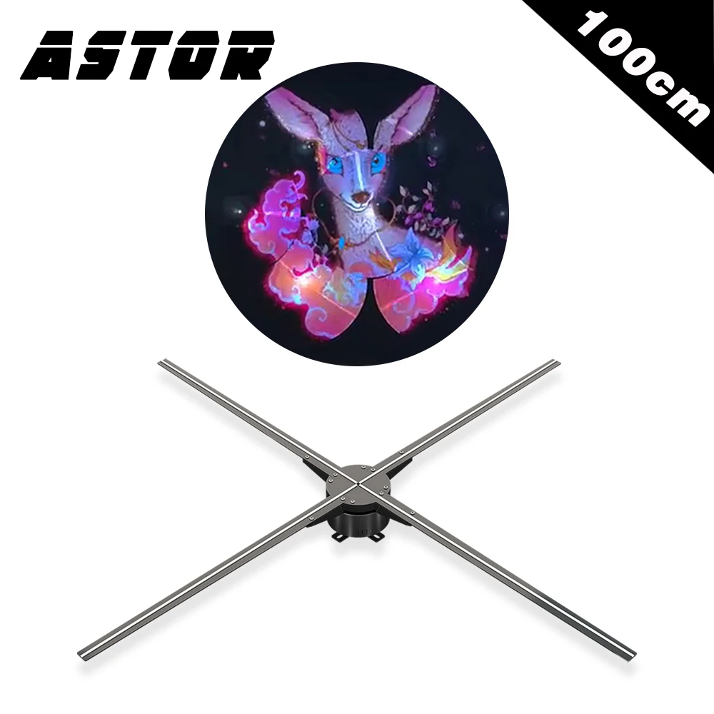 

100CM 3D hologram display 3D LED Fan wifi app control holographic advertising light hologram fan Holographic naked eye 3D