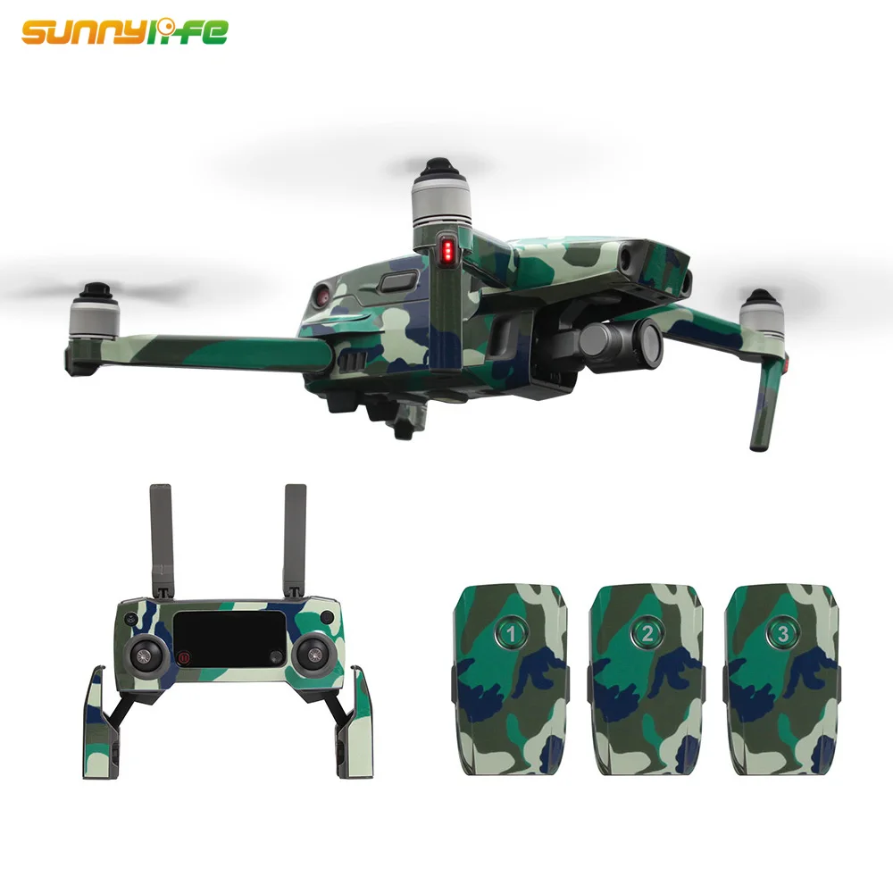 Sunnylife PVC Decorative Stickers Camouflage Skin for DJI MAVIC 2 PRO & ZOOM Cool Arms Decals Remote Controller Battery Wrap