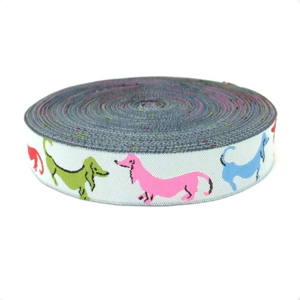 ZERZEEMOOY wholesale 5/8'' (16mmx10yards) 100% Polyester Woven Jacquard Ribbon red dog ribbon KTZD15102816