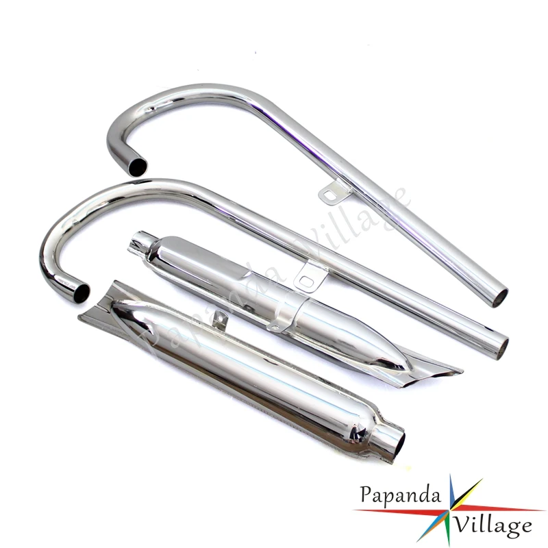 Motorcycle Chrome Fishtail Front Rear 24HP Retro 750cc Exhaust Muffler Pipes for BMW Ural K750 R12 R71 M72 M1 750 Dnepr MT12