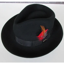 LIHUA Brand 100% wool derby  felt billycock hats winter fashion Bowler Hat wool fedora trilby hats for men .2017 New Feather Hat