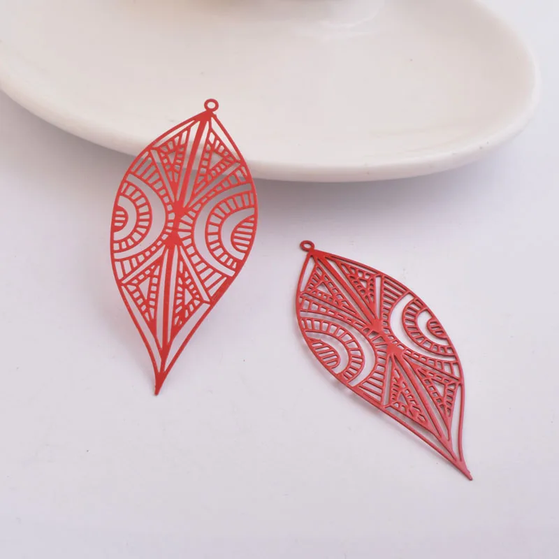 30 Stück AB5394 25*58mm zarte hohle Baumblatt-Ohrringanhänger, große Blätter, DIY-Schmuckzubehör – Detail 13