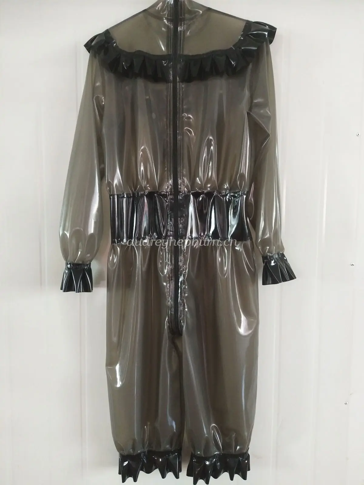 

Latex Rubber Women Loose Gray Dress Suit Customizable Size XXS-XXL