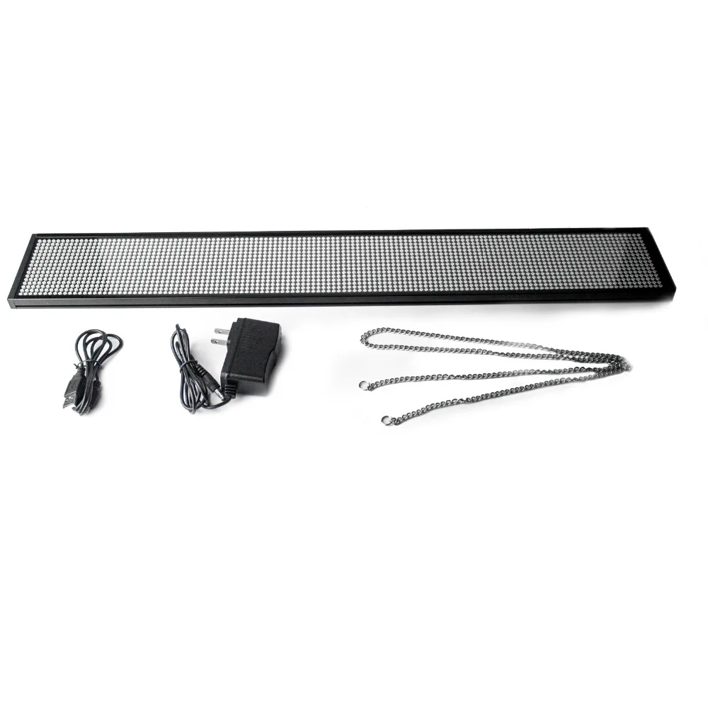 66CM LED Message Board P5 SMD 16 * 128 Yellow  WIFI  wireless and usb programmable  Scrolling  information  Message Advertising