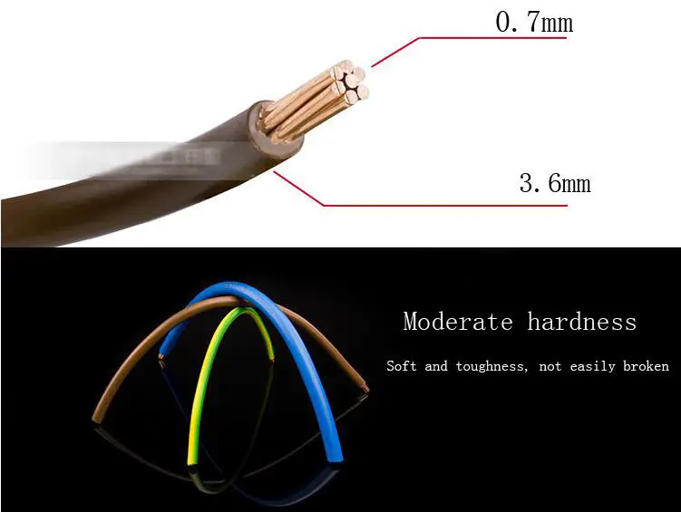 

GZLOZONE 2 Meters UK PRYSMIAN 2.5 Square Meter 7 Cores Pure Copper Amp Wires / DIY Power Cable