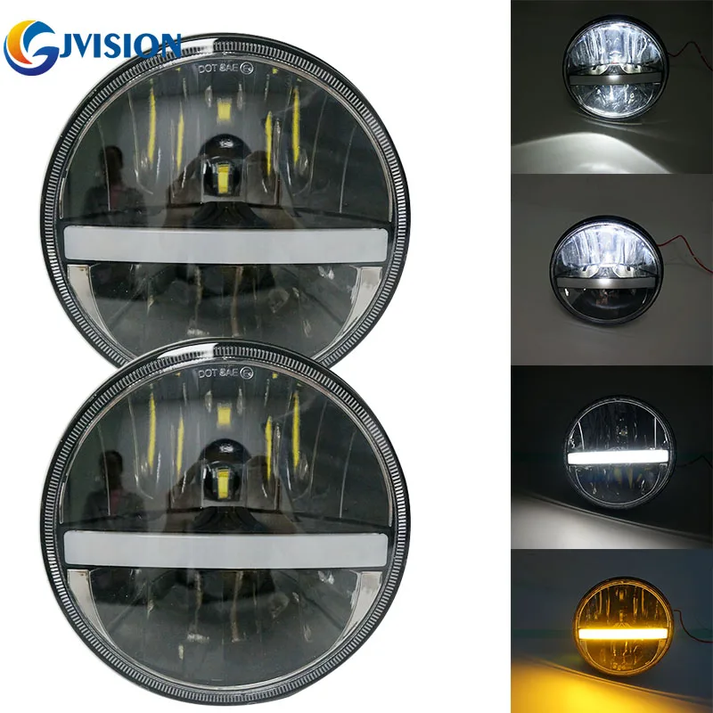 

2PCS 7 Inch Round LED Headlight DRL High/Low Beam Turn Signal For Jeep Wrangler JK CJ TJ Hummer H1 H2 LED Projector Lamps