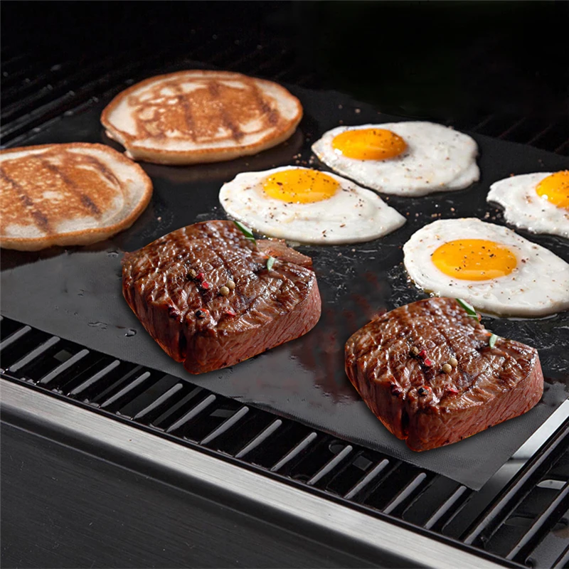 1PC Reusable BBQ Grill Mat Pad Sheet Hot Plate Nonstick Bakeware Portable Easy Clean