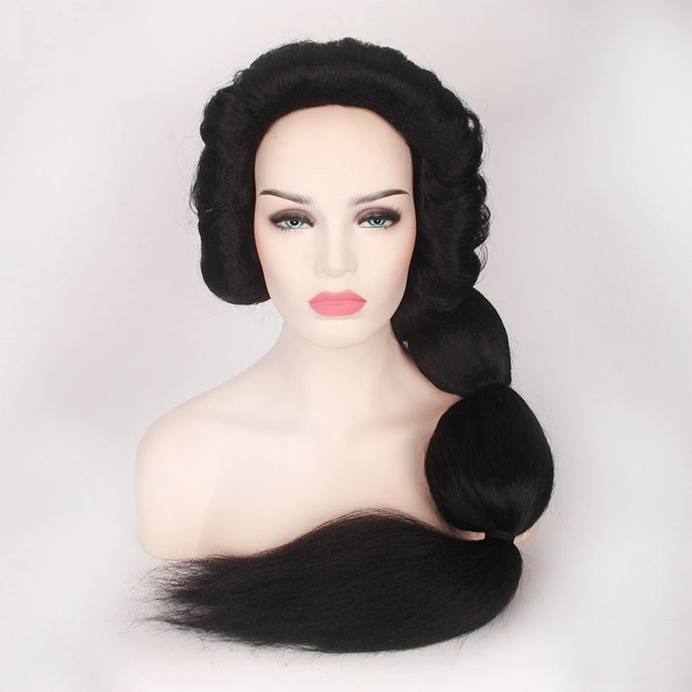 Hot Sale 90cm Cartoon Anime Jasmine Princess Cosplay Wigs For Women Halloween Costume Party Black Long Hair Wig