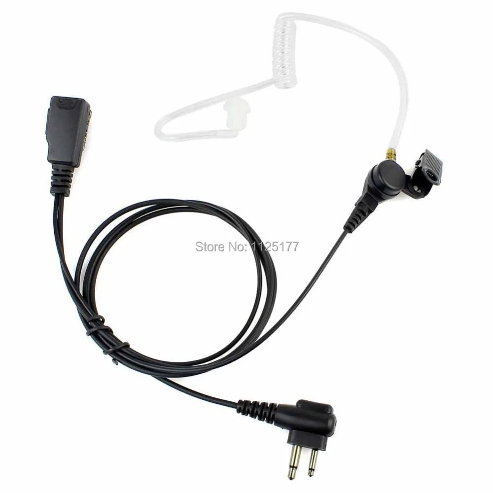 2 Pin Air Tube Earphone Earpiece with PTT Button Covert Acoustic Tube Earpiece for Motorol GP-2000 GP-300 EP450S EP350 CP1660