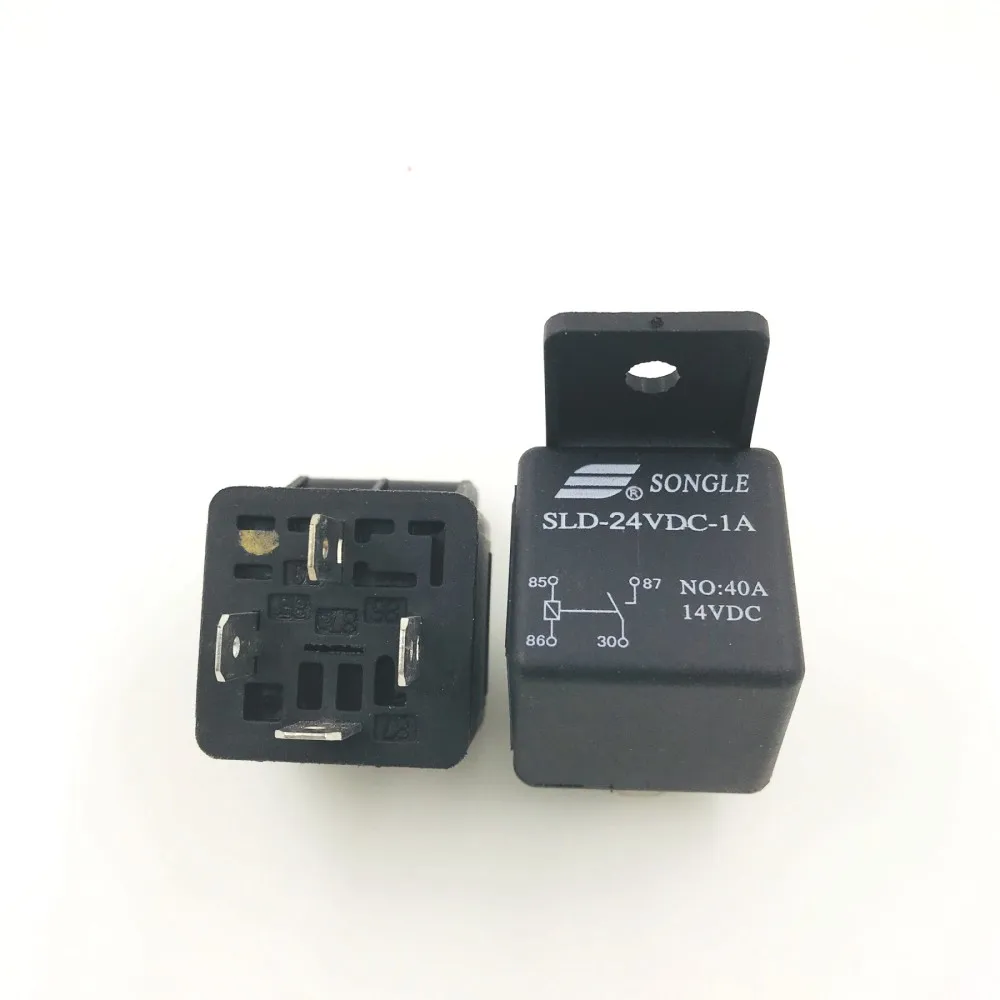 10 pcs DC12V 24V 40A Black Relay 4 PIN Durable Automotive Car Truck Boat Relays SLD-12VDC-1A SLD-24VDC-1A Normally Open Relay