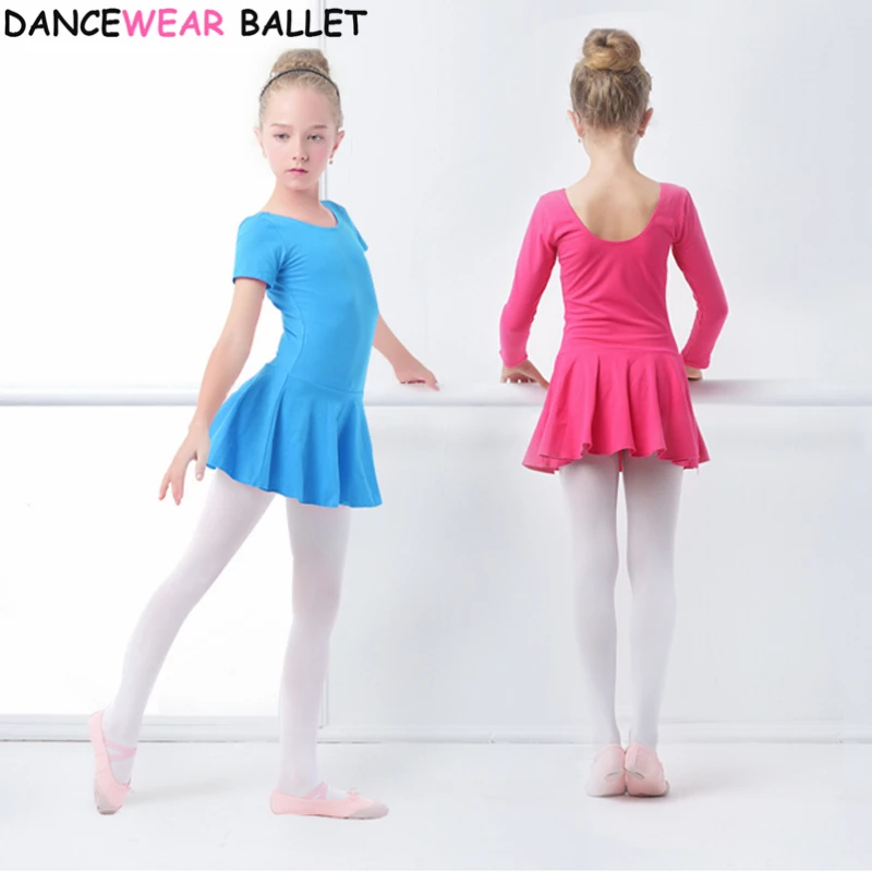 Abito da ballo di balletto in cotone Toddler Girls Child Ballet Dance Clothes Kids ginnastica body Training Dancewear