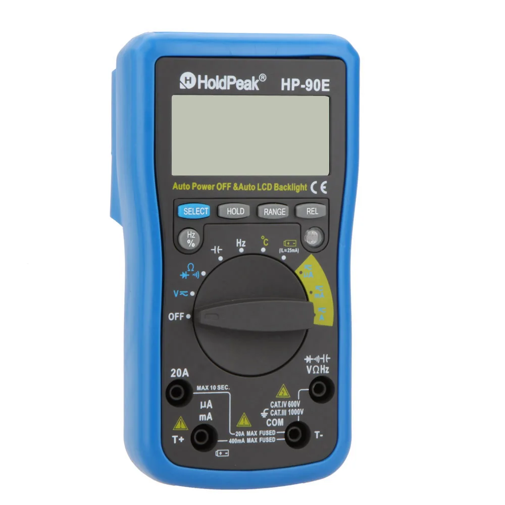 HoldPeak HP-90E Auto Range Digital LCD Multimeter DMM Temperature Meter Battery Multitester Multimetr Medidor Dijital Multimetre