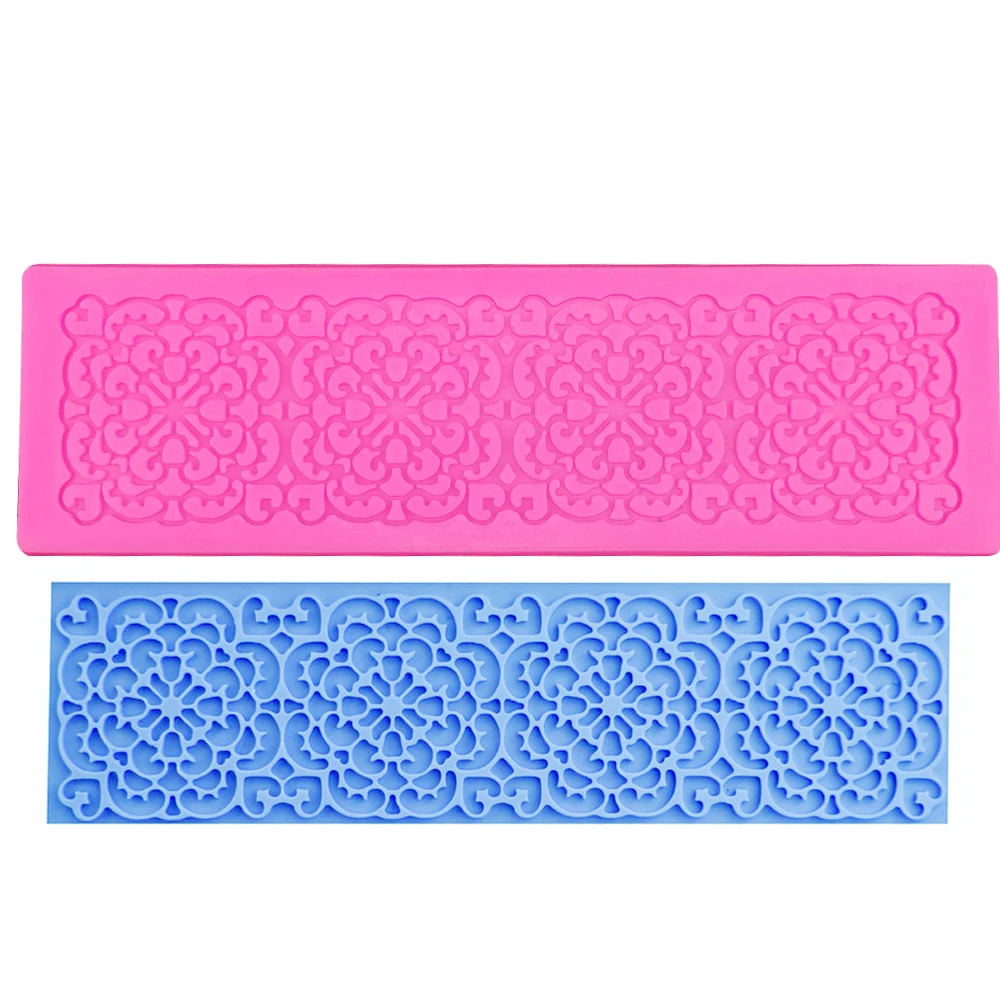 M0318 Silicone Cake Lace Mat Silicone Lace Mold Fondant Cake Decorating Tools Border Decoration Lace Mold Stencil Baking